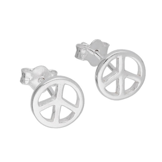 Boucles d'oreilles à tige en argent sterling avec symbole de paix