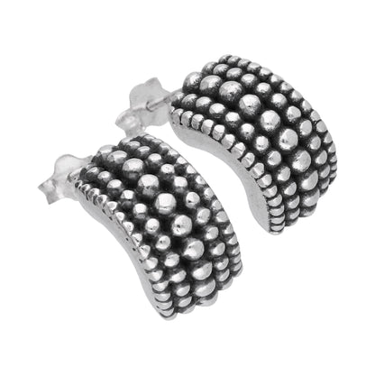 Boucles d'oreilles à tige en argent sterling oxydé épais