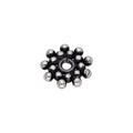Breloque en argent sterling oxydé avec perles plates et espaceurs