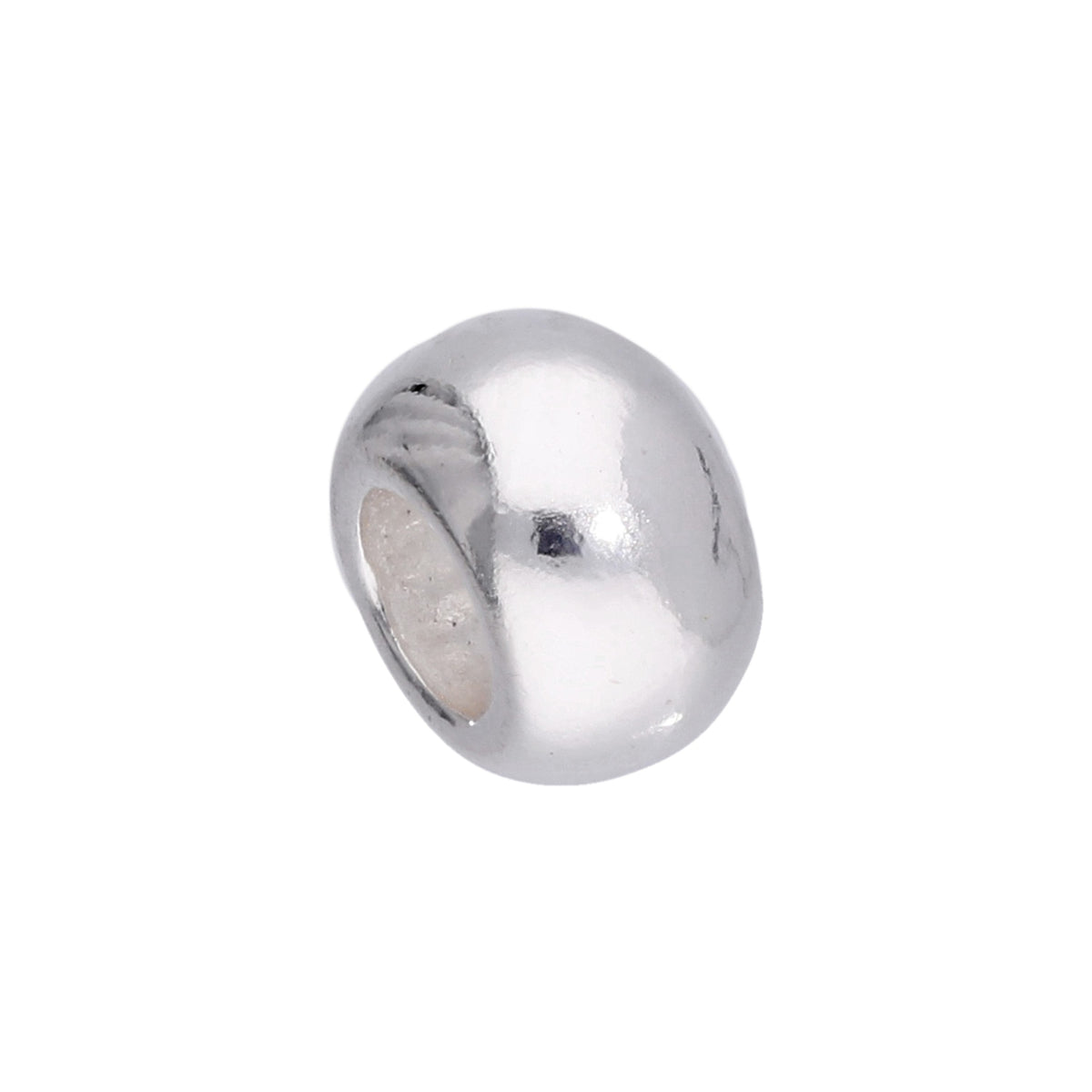 Breloque en argent sterling avec anneau rond et perle d'espacement