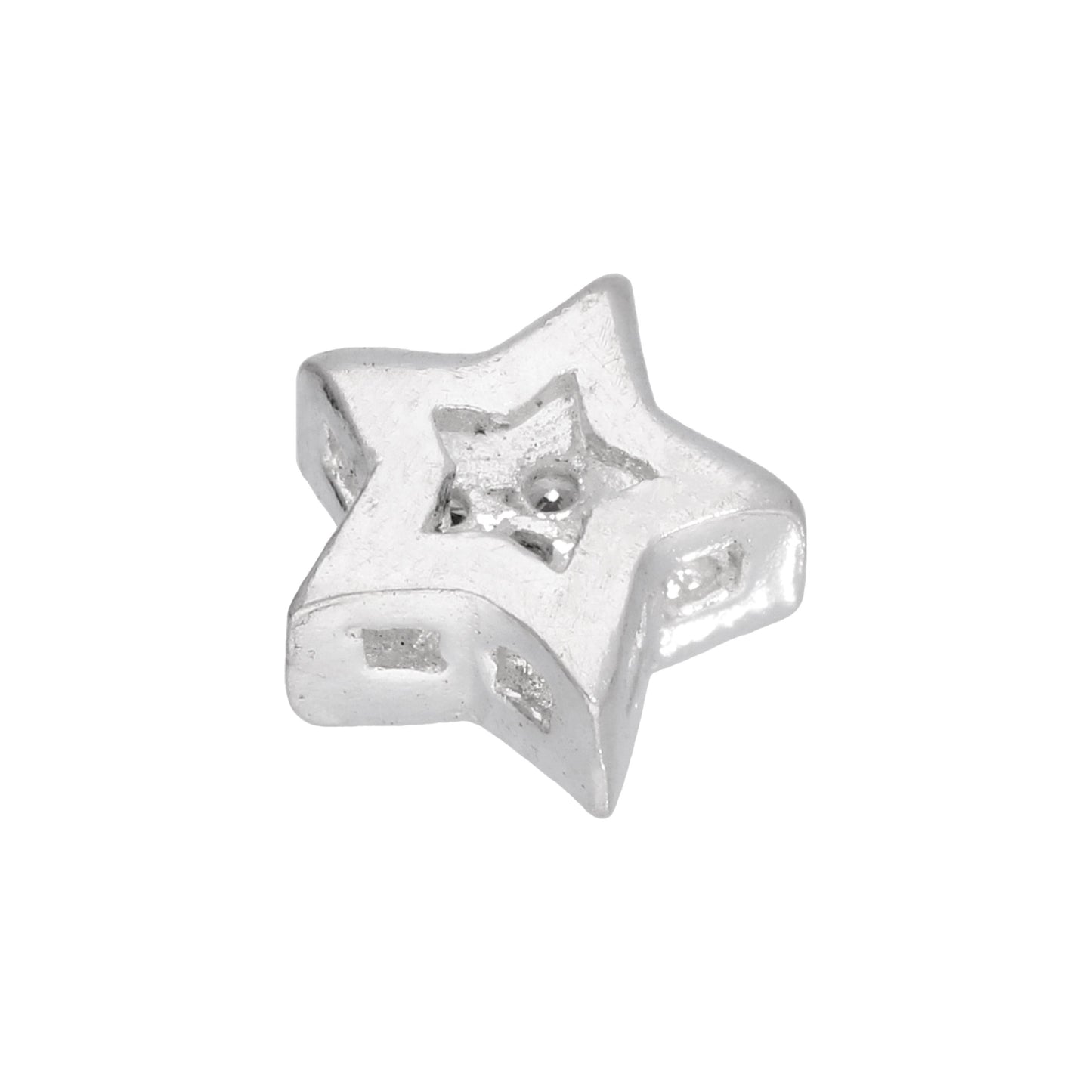 Breloque flottante en argent sterling avec étoile en zircone cubique transparent