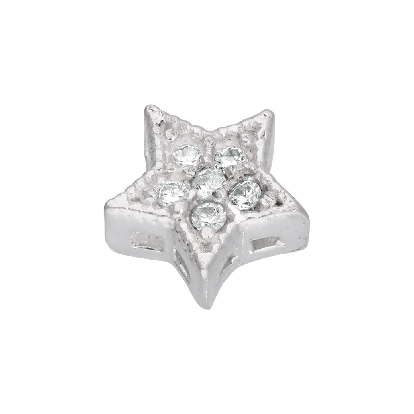 Breloque flottante en argent sterling avec étoile en zircone cubique transparent