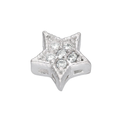 Breloque flottante en argent sterling avec étoile en zircone cubique transparent
