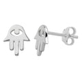 Boucles d'oreilles à tige en argent sterling avec main de Fatima