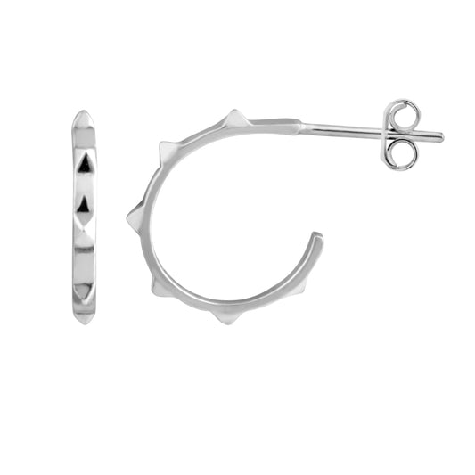 Boucles d'oreilles créoles ouvertes en argent sterling avec pointes