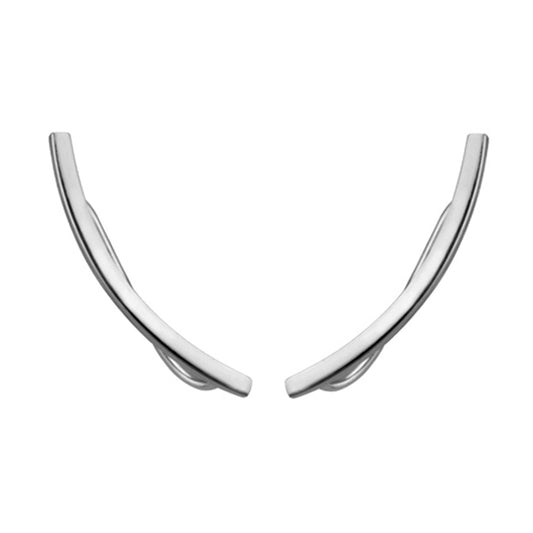 Boucles d'oreilles grimpantes à longue barre en argent sterling