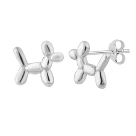 Boucles d'oreilles à tige en argent sterling en forme de chien ballon