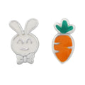 Boucles d'oreilles à tige en argent sterling, motif lapin, carotte et émail