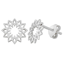 Boucles d'oreilles à tige en argent sterling avec fleur du chakra du soleil