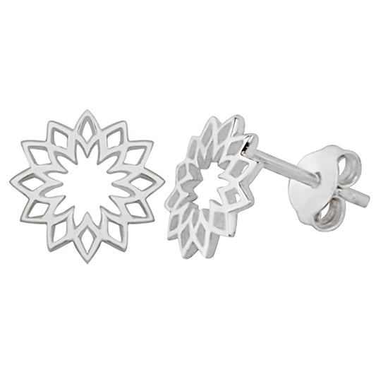 Boucles d'oreilles à tige en argent sterling avec fleur du chakra du soleil
