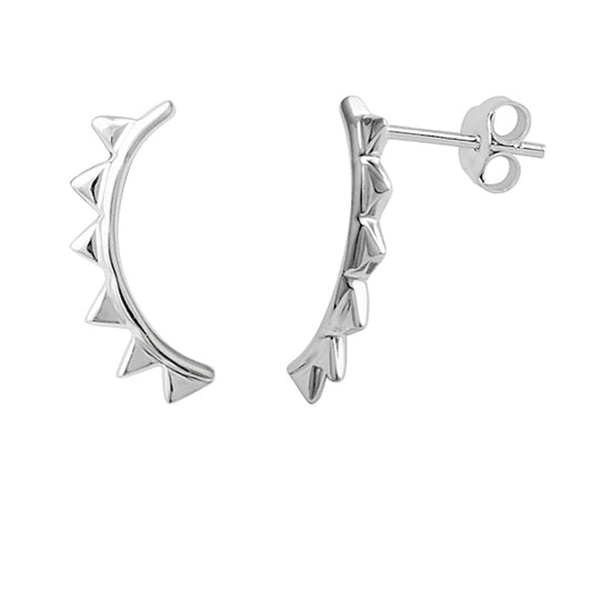 Boucles d'oreilles à tige en argent sterling avec motif géométrique triangulaire et pic