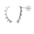 Boucles d'oreilles à tige en argent sterling avec motif géométrique triangulaire et pic
