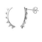 Boucles d'oreilles à tige en argent sterling avec motif géométrique triangulaire et pic