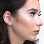 Boucles d'oreilles à tige en argent sterling avec motif géométrique triangulaire et pic