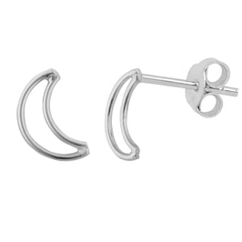 Boucles d'oreilles à tige en argent sterling avec contour en croissant de lune