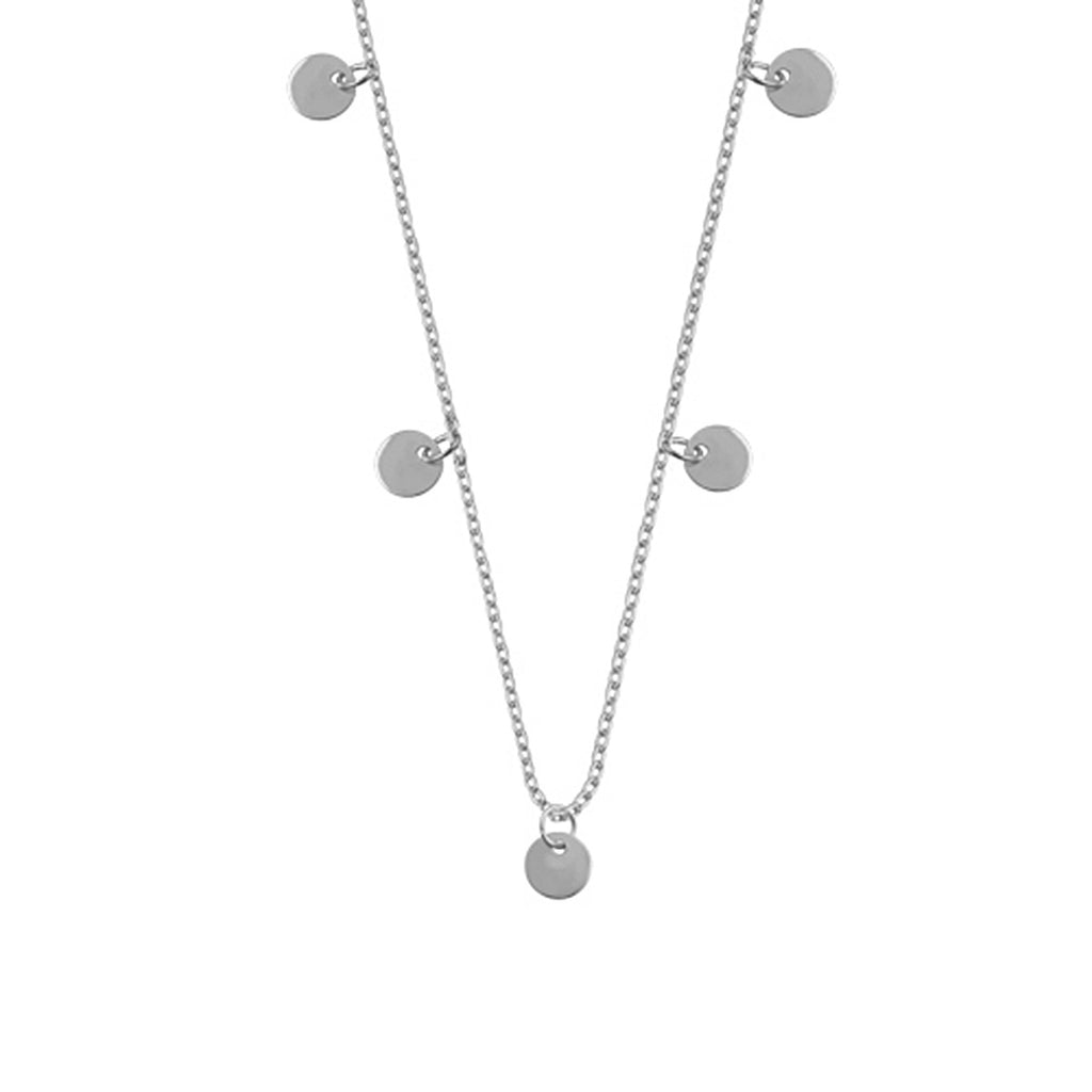 Collier à breloques en argent sterling avec plusieurs disques ronds