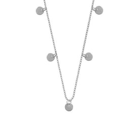 Collier à breloques en argent sterling avec plusieurs disques ronds