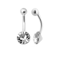 Piercing de nombril en argent sterling et cristal CZ rond