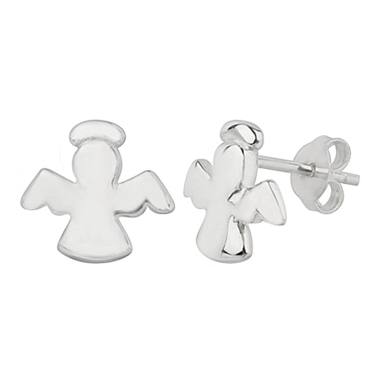 Petites boucles d'oreilles à tige en argent sterling avec anges volants
