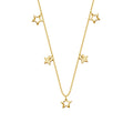 Collier étoiles en argent sterling plaqué or de 45 cm
