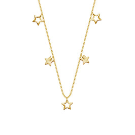 Collier étoiles en argent sterling plaqué or de 45 cm