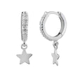Boucles d'oreilles créoles en argent sterling avec breloque étoile