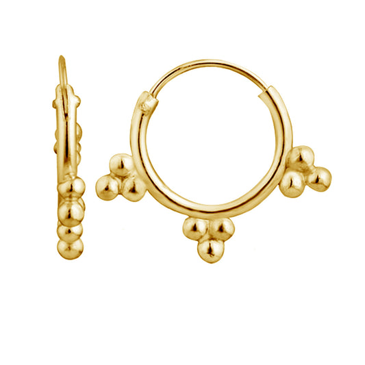 Boucles d'oreilles créoles en argent sterling plaqué or jaune