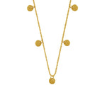 Collier à breloques en argent sterling plaqué or avec plusieurs cercles ronds