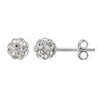 Boucles d'oreilles à tige en argent sterling et boule de cristal CZ de 5 mm
