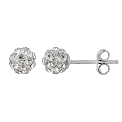 Boucles d'oreilles à tige en argent sterling et boule de cristal CZ de 5 mm