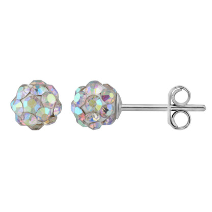 Boucles d'oreilles à tige en argent sterling et boule de cristal CZ de 5 mm