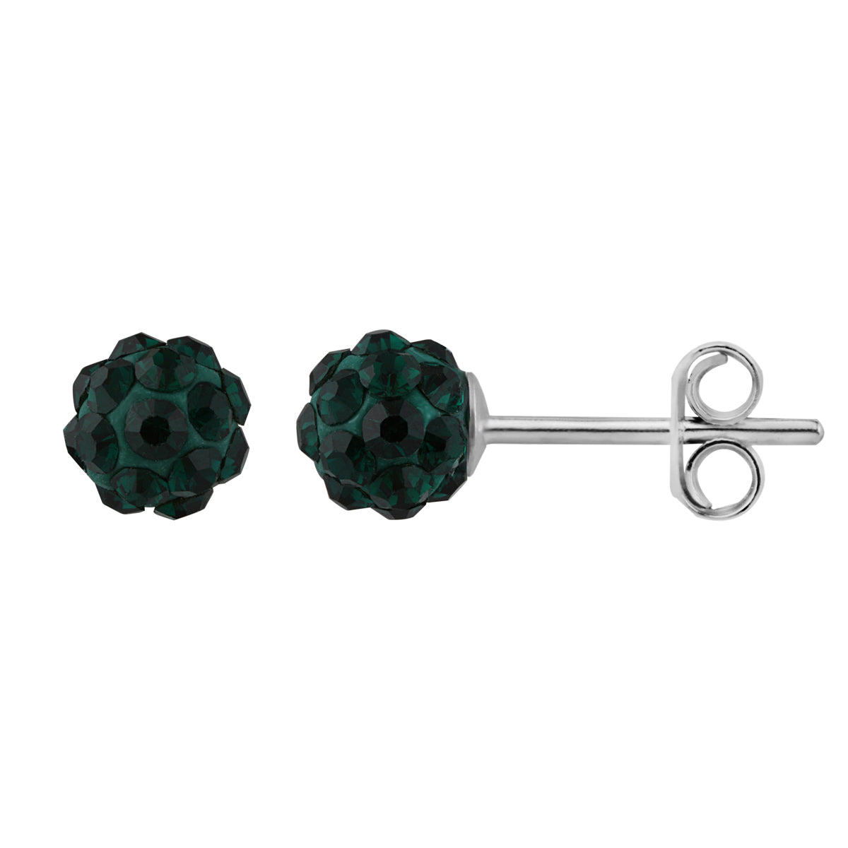 Boucles d'oreilles à tige en argent sterling et boule de cristal CZ de 5 mm