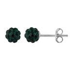 Boucles d'oreilles à tige en argent sterling et boule de cristal CZ de 5 mm