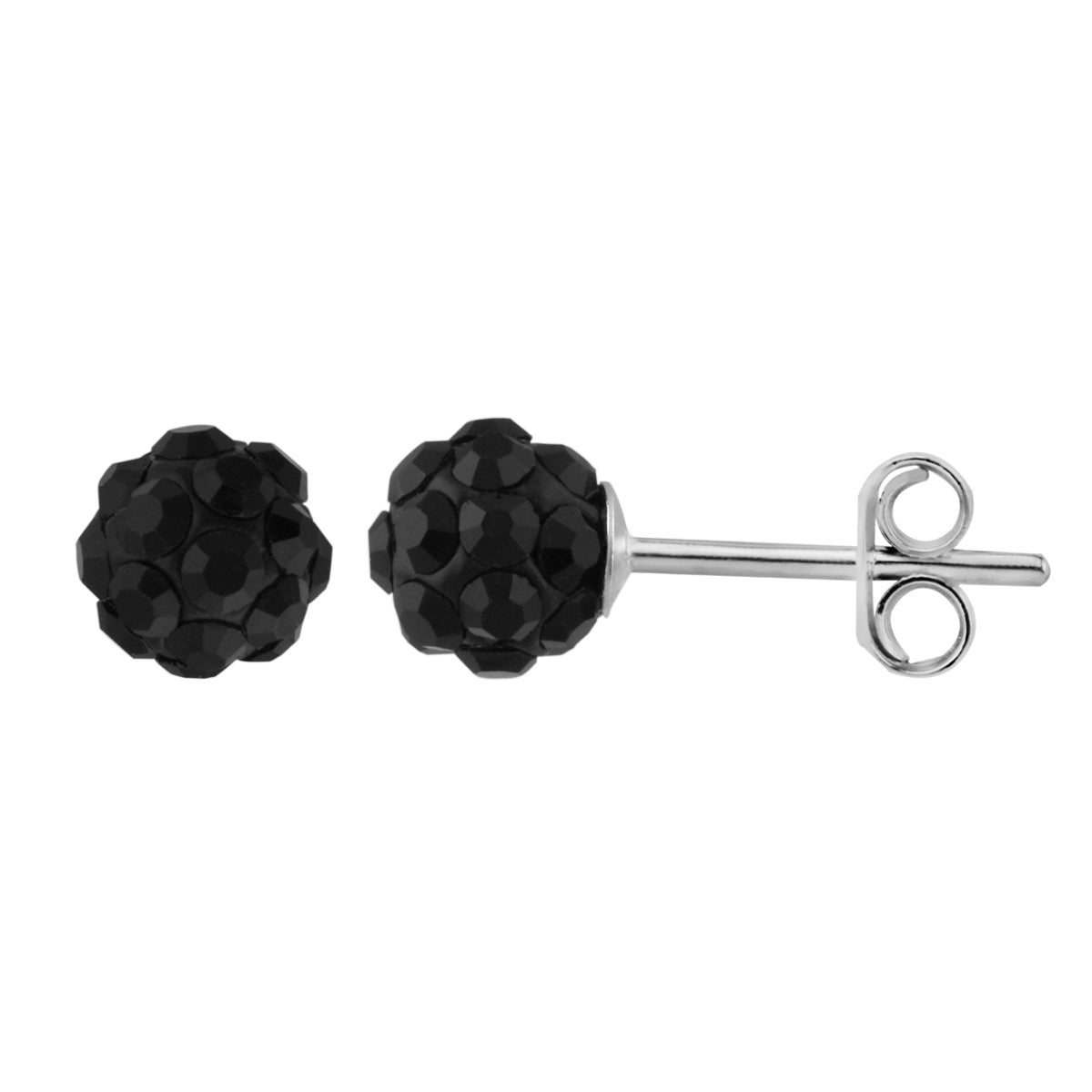 Boucles d'oreilles à tige en argent sterling et boule de cristal CZ de 5 mm