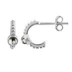 Boucles d'oreilles créoles à perles tribales en argent sterling - 4 couleurs