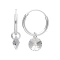 Boucles d'oreilles créoles en argent sterling avec breloques Swarovski Elements