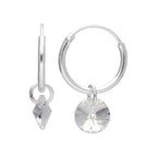 Boucles d'oreilles créoles en argent sterling avec breloques Swarovski Elements