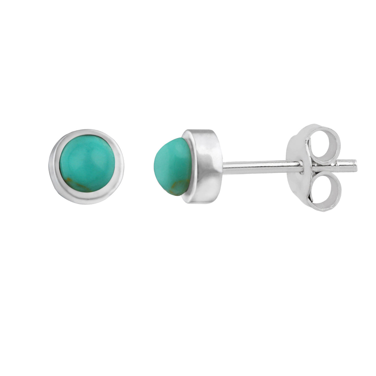 Boucles d'oreilles à tige en argent sterling et pierres précieuses de 3 mm