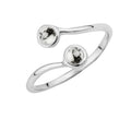 Bague réglable en argent sterling avec double pierre