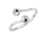Bague réglable en argent sterling avec double pierre