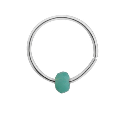 Anneau de nez en argent sterling et perles en pierre