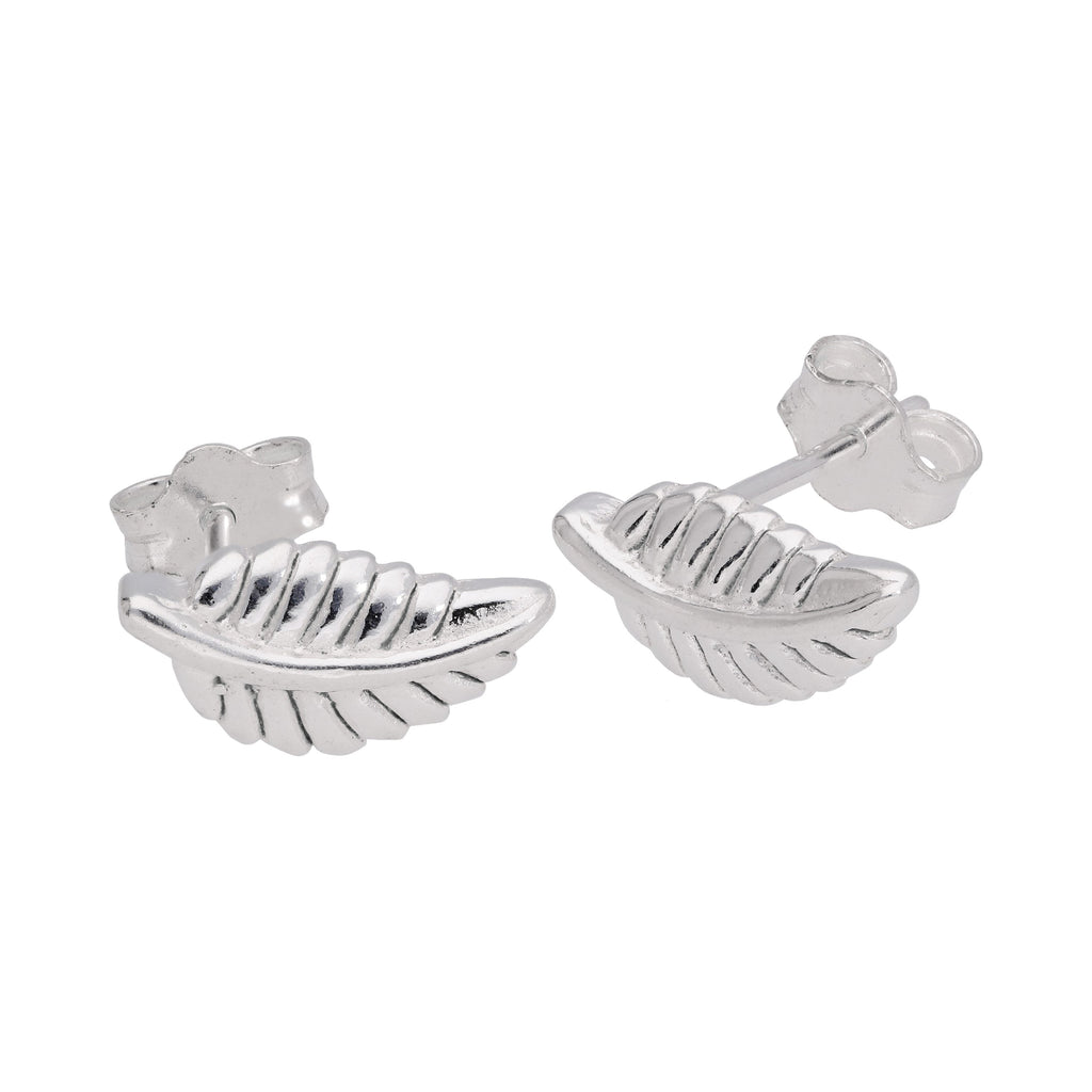 Boucles d'oreilles à tige en argent sterling avec feuilles