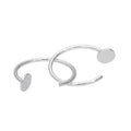Boucles d'oreilles créoles ouvertes en argent sterling avec disque rond