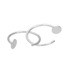 Boucles d'oreilles créoles ouvertes en argent sterling avec disque rond