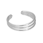 Bague réglable ouverte à trois fils en argent sterling