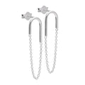 Boucles d'oreilles à tige en argent sterling avec barre incurvée