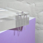 Boucles d'oreilles à tige en argent sterling avec barre incurvée