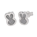 Boucles d'oreilles à tige en argent sterling avec oreilles de lapin givrées