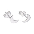 Petites boucles d'oreilles à tige en argent sterling en forme de croissant de lune