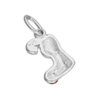 Breloque en argent sterling en forme de chaussette de Noël et de canne à sucre